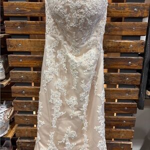 Moonlight Bridal Lace Wedding Dress - Champagne and White